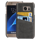 For Galaxy S7 / G930 Oil Wax Texture Leather Back Cover Case with Card Slots (Grey)