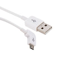 20cm Elbow Micro USB to USB 2.0 Data / Charger Cable for Samsung Galaxy S7 & S7 Edge / LG G4 / Huawei P8 / Xiaomi Mi4 and other Smartphones (White)