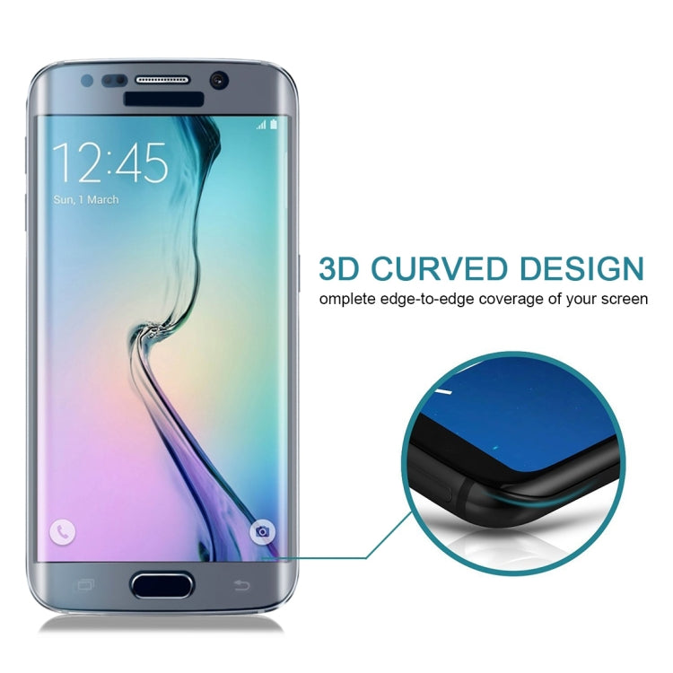 0.3mm 9H Surface Hardness 3D Curved Surface Full Screen Cover Explosion-proof Tempered Glass Film for Galaxy S6 edge(Transparent)