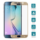 LOPURS 0.2mm 9H Surface Hardness 3D Curved Surface Full Screen Cover Explosion-proof Tempered Glass Film for Galaxy S6 edge(Gold)