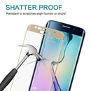 LOPURS 0.2mm 9H Surface Hardness 3D Curved Surface Full Screen Cover Explosion-proof Tempered Glass Film for Galaxy S6 edge(Gold)
