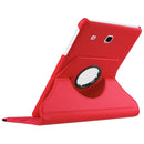 Litchi Texture Horizontal Flip Solid Color Leather Case with 360 Degrees Rotation Holder for Galaxy Tab E 9.6 / T560 / T561(Red)