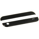 Front Upper Top + Lower Bottom Glass Lens Cover & Adhesive for HTC One / M7(Black)