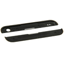 Front Upper Top + Lower Bottom Glass Lens Cover & Adhesive for HTC One / M7(Black)