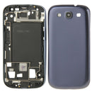 Full Housing LCD Frame Bezel Plate + Back Cover for Galaxy S III / i747(Blue)