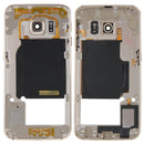 Back Plate Housing Camera Lens Panel with Side Keys and Speaker Ringer Buzzer for Galaxy S6 Edge / G925(Gold)
