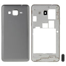 Full Housing Cover (Middle Frame Bezel + Battery Back Cover) + Home Button for Galaxy Grand Prime / G530 (Dual SIM Card Version)(Grey)