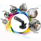 1/3 CMOS Color 380TVL Mini Waterproof Camera(Black)