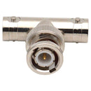 T-Type BNC Plug To 2 BNC Jack Connector