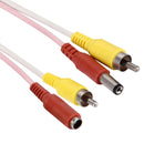 CCTV Safety Camera Power Video Male to Female Cable, Length: 15m(White)