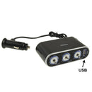 In Car USB & Triple Sockets with Switch for GPS / Mobile Phone / PDA
