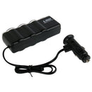 WF-0120 12V / 24V 3 Way Triple Sockets USB Car Cigarette Lighter Socket Splitter Charger(Black)