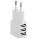 5V 2A EU Plug 3 USB Charger Adapter, For iPhone, Galaxy, Huawei, Xiaomi, LG, HTC and Other Smart Phones(White)