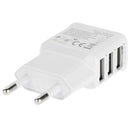 5V 2A EU Plug 3 USB Charger Adapter, For iPhone, Galaxy, Huawei, Xiaomi, LG, HTC and Other Smart Phones(White)