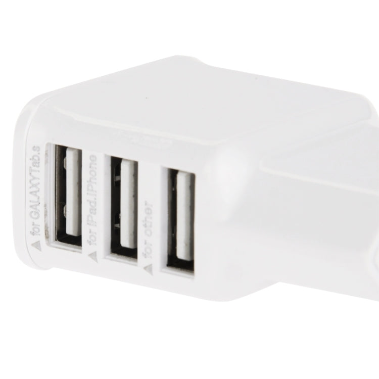 5V 2A EU Plug 3 USB Charger Adapter, For iPhone, Galaxy, Huawei, Xiaomi, LG, HTC and Other Smart Phones(White)