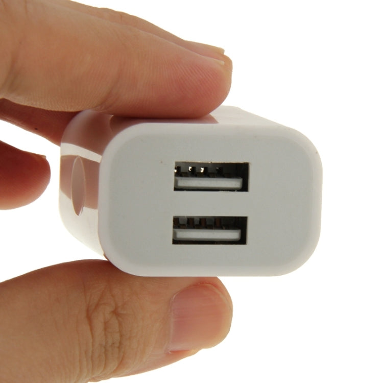 2-Ports 5V 2.1A EU Plug USB Charger, For iPad, iPhone, Galaxy, Huawei, Xiaomi, LG, HTC and Other Smart Phones, Rechargeable Devices(White)