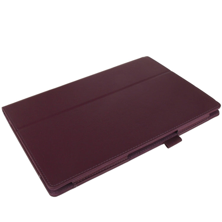 Litchi Texture Leather Case with Holder for Sony Xperia Tablet Z / 10.1(Purple)