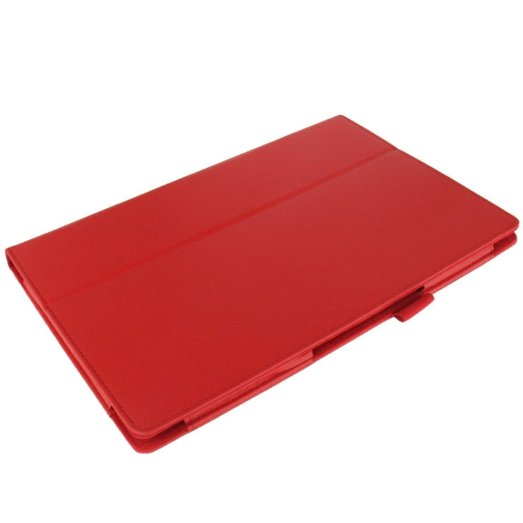 Litchi Texture Leather Case with Holder for Sony Xperia Tablet Z / 10.1(Red)