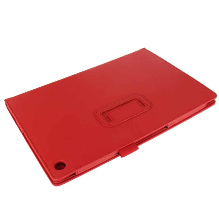 Litchi Texture Leather Case with Holder for Sony Xperia Tablet Z / 10.1(Red)