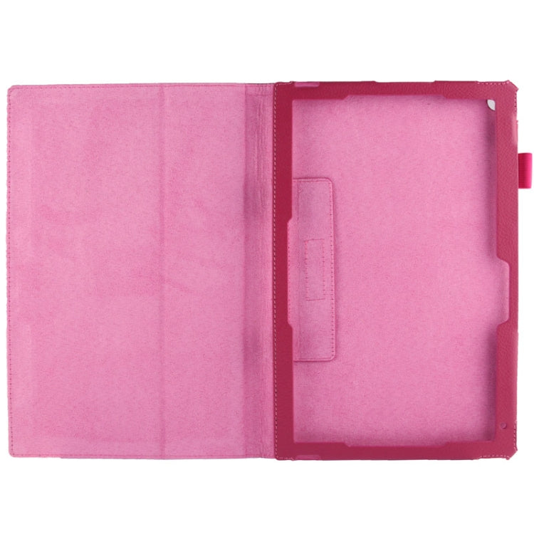 Litchi Texture Leather Case with Holder for Sony Xperia Tablet Z2 10.1(Magenta)