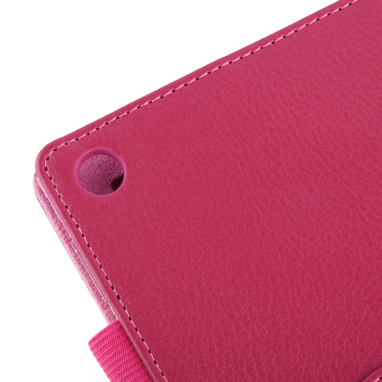 Litchi Texture Leather Case with Holder for Sony Xperia Tablet Z2 10.1(Magenta)