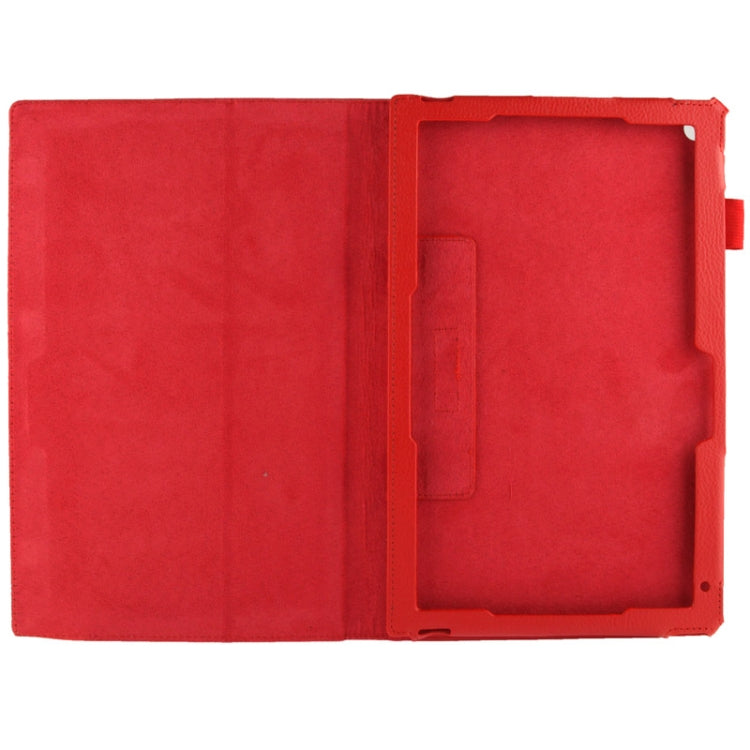 Litchi Texture Leather Case with Holder for Sony Xperia Tablet Z2 10.1(Red)