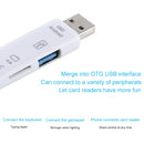 D-188 3 in 1 TF & USB to Micro USB & Type-C Card Reader OTG Adapter Connector(White)