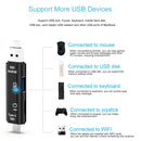 D-188 3 in 1 TF & USB to Micro USB & Type-C Card Reader OTG Adapter Connector(White)