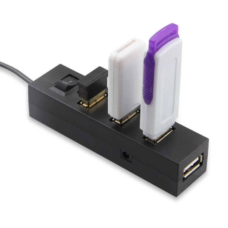 4 Ports USB HUB 2.0 USB Splitter Adapter with Switch(Black)