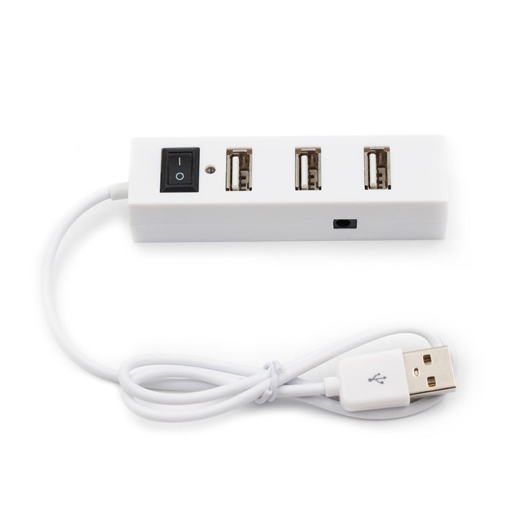 4 Ports USB HUB 2.0 USB Splitter Adapter with Switch(White)