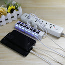 7 Ports USB Hub 2.0 USB Splitter High Speed 480Mbps with ON/OFF Switch / 7 LEDs(White)