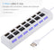 7 Ports USB Hub 2.0 USB Splitter High Speed 480Mbps with ON/OFF Switch / 7 LEDs(White)