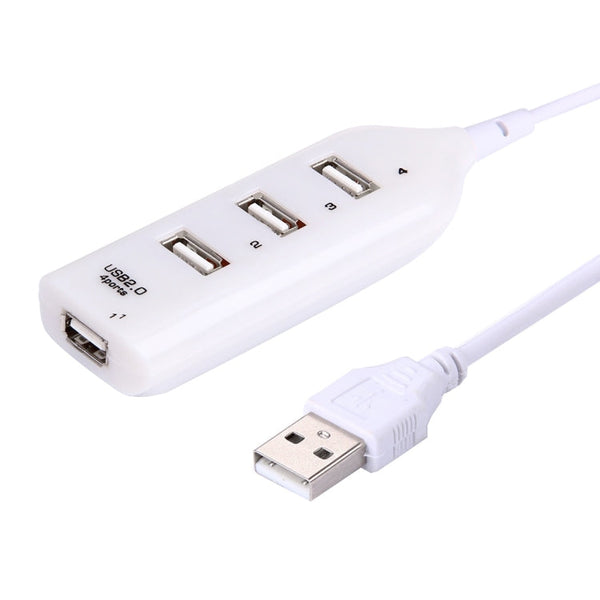 4 Ports USB 2.0 HUB, Cable Length: 30cm (Beige + White)