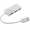 4 Ports USB 2.0 HUB, Plug and Play, White
