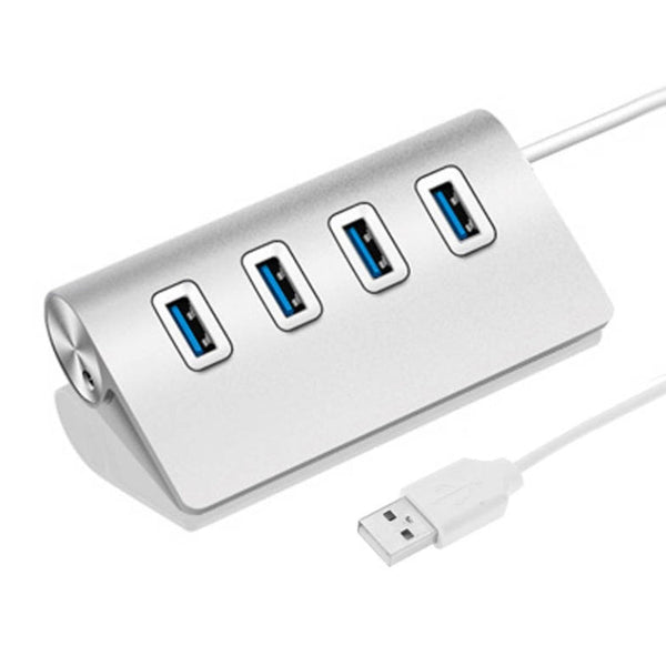 High Speed 5Gbps 4 Ports USB 3.0 HUB Portable Aluminum USB Splitter, Support 2TB(Silver)