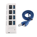 4 Ports USB 3.0 HUB, Super Speed 5Gbps, Plug and Play, Support 1TB (White)