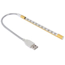 10-LED Portable Ultra Bright USB LED Light(Gold)