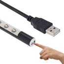 Portable Touch Switch USB LED Light, 10-LED, 1W, White Light(Black)