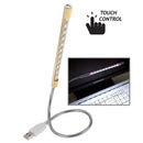 Portable Touch Switch USB LED Light, 10-LED, 1W, White Light(Gold)