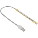 Portable Touch Switch USB LED Light, 10-LED, 1W, White Light(Gold)