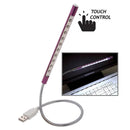 Portable Touch Switch USB LED Light, 10-LED, 1W, White Light(Purple)