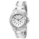 White Dial Men Diamond Quartz Stainless Steel Watch / Couple Watch
