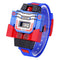 SKMEI Transformation Toy Shape Changing Removable Dial Digital Movement Children Watch with PU Plastic Cement Band(Dark Blue)