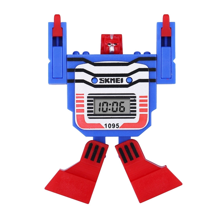 SKMEI Transformation Toy Shape Changing Removable Dial Digital Movement Children Watch with PU Plastic Cement Band(Dark Blue)