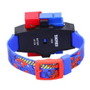 SKMEI Transformation Toy Shape Changing Removable Dial Digital Movement Children Watch with PU Plastic Cement Band(Red)