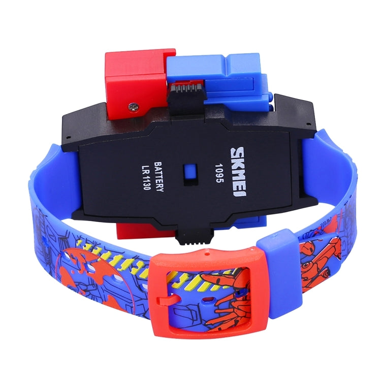 SKMEI Transformation Toy Shape Changing Removable Dial Digital Movement Children Watch with PU Plastic Cement Band(Red)