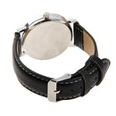Luminous Round Dial Retro Digital Display Men Quartz Watch with PU Leather Band (Black + Blue)