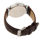 Luminous Round Dial Retro Digital Display Men Quartz Watch with PU Leather Band (Brown + Blue)