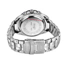 TVG Round Dial Hardlex Watch Window Luminous & Alarm & Week Display Function Quartz + Digital Double Movement Men Watch with Alloy Band(Dark Blue)