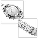 TVG Round Dial Hardlex Watch Window Luminous & Alarm & Week Display Function Quartz + Digital Double Movement Men Watch with Alloy Band(Dark Blue)